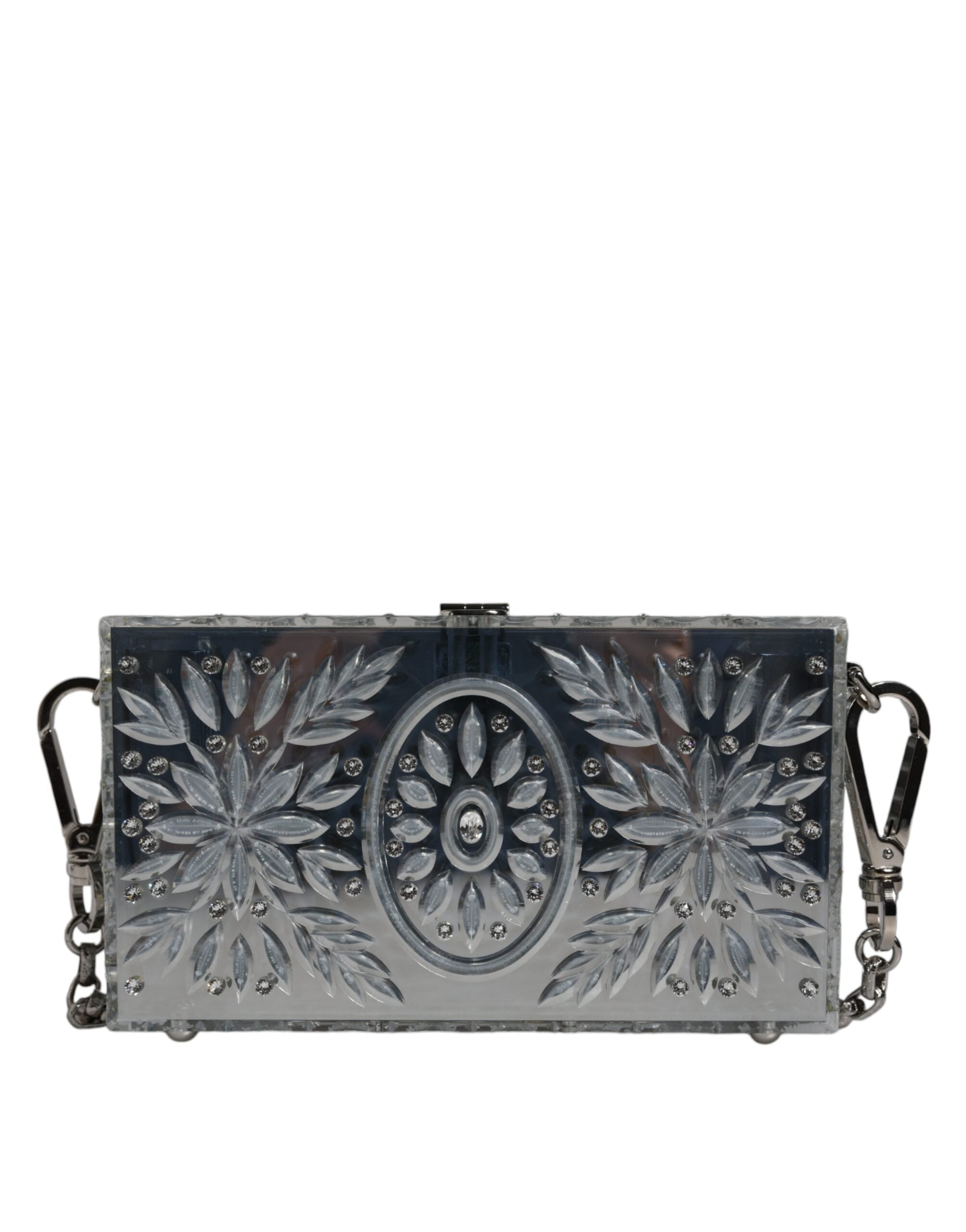 Dolce & Gabbana Gümüş Pleksiglas El Çantası Mini Akşam Çantası